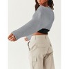 Womens Sweater Bolero Open Front Cropped Sweater Cardigan Long Sleeve Rib Knit Tops Cropped Cardigan Shrugs for Sleeveless Dress - 2 of 4