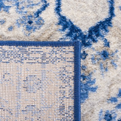 Brentwood Blue and Ivory Hand-Knotted Synthetic Area Rug 4' x 6'