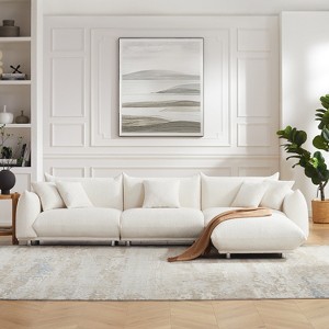 MINIMORE Modern Style 124.5"W Modular Chris 4Seater Sofa with 1 Ottoman - 1 of 4