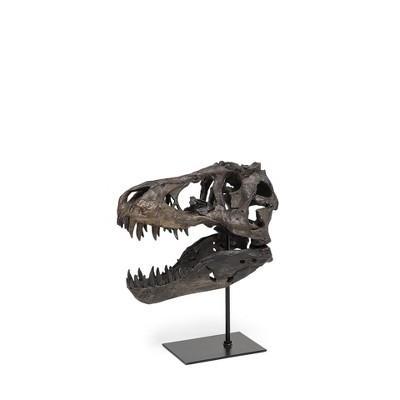 HomeRoots 12" Brown Fabric Dinosaur Tabletop Sculpture