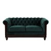 APRILSOUL Chesterfield Velvet Loveseat Sofa, Rolled Arm Dutch Plush Upholstered Sofa Couch with Tufted Button - 2 of 4