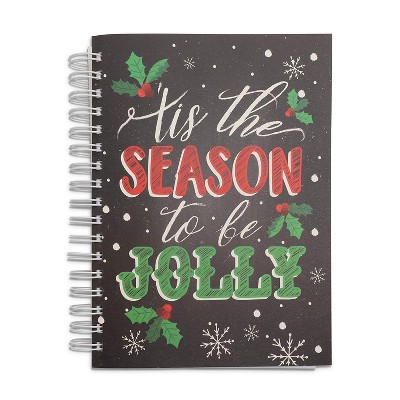Christmas Spiral Address Card List Book with A-Z Tabs, 6.5x9"