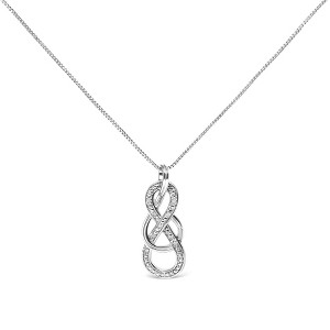 Haus of Brilliance 925 Sterling Silver Diamond Accent Interlocking Infinity Pendant Necklace - 1 of 4