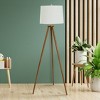 Storied Home Mid-Century Modern Tripod Wood Floor Lamp with Linen Shade - image 3 of 4