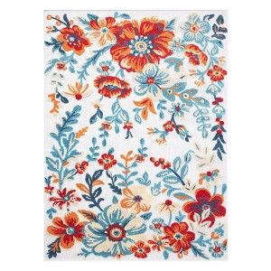 TOWN & COUNTRY EVERYDAY Hibiscus Bloom Modern Floral Indoor Outdoor Area Rug - 1 of 4