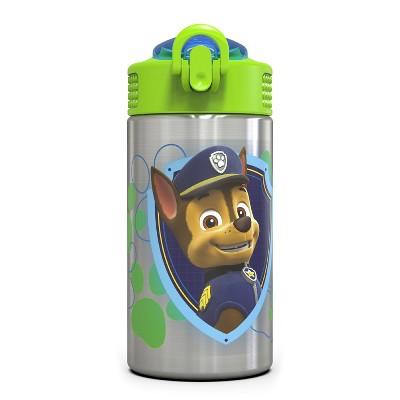 Zak Designs Kids Stainless Steel 15 oz. Durable Water Bottle Spout Cover Push Action Lid BPA-Free