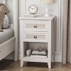 Heynemo Nightstand with 2 Rattan Drawers & Large Storage Shelf, Boho Wood End Table Organizer for Bedroom, Living Room - 2 of 4