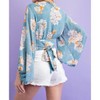 Women's Cropped Long Sleeve Blouse With Adjustable Back Tie - ee:some - 2 of 4