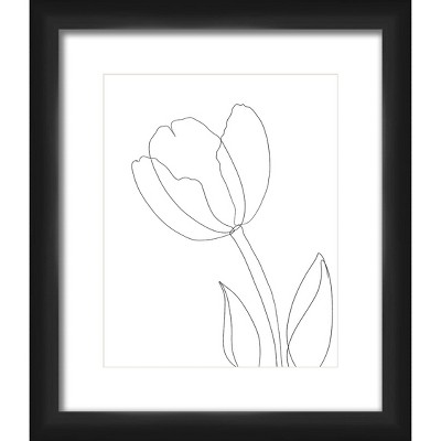 13" x 15" Matted to 2" Tulip Picture Framed Black - PTM Images