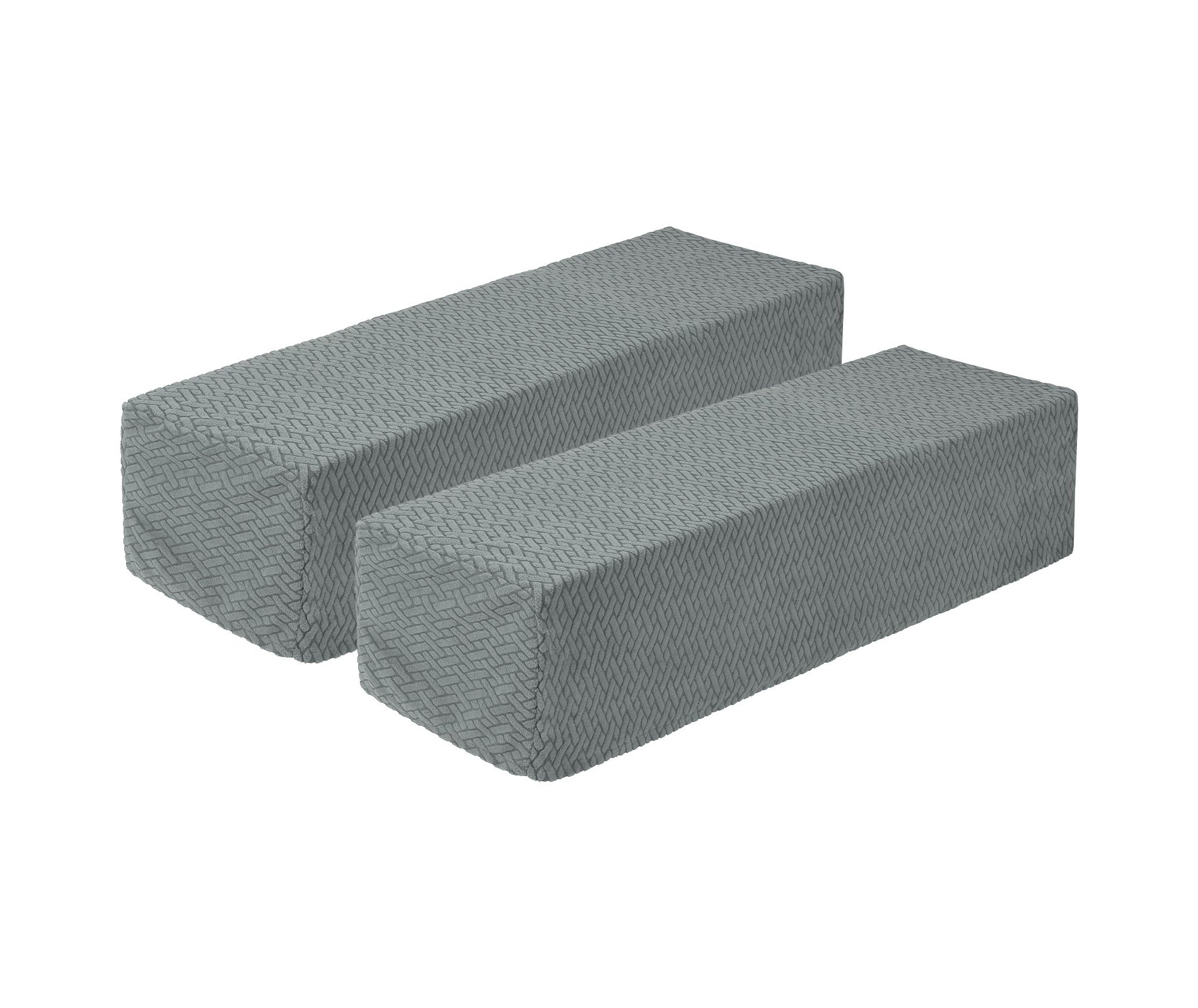 Unique Bargains Non-Slip Soft Stretch Diagonal Plaid Armchair Slipcovers Grey 2 Pcs