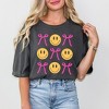 Simply Sage Market Women's Bows and Smiley Coquette Chart Short Sleeve Garment Dyed Tee - L - Pepper - 2 of 2