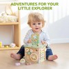 ROBOTIME Baby Activity Gyms, Baby Play Cube Toy with Educational Features, Wooden Activity Cube Toy for Kids' Gift, Yellow, 6"*6"*10.24" - 2 of 4