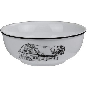 Omni Houseware Inc Country Farm Porcelain Salad Bowl 20 Oz Barn Design - 1 of 1