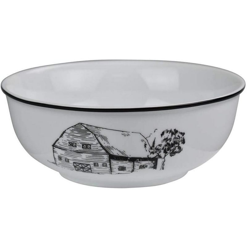 Omni Houseware Inc Country Farm Porcelain Salad Bowl 20 Oz Barn Design, 1 of 2