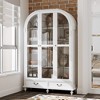 Famapy Display Bookcase with Solid Wood Legs and Glass Doors Cabinet Curio - 3 of 4