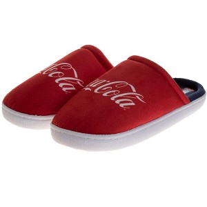 Coca-Cola COKE Logo Casual Slippers for Men - Cozy Soft-Lined Warm Indoor Comfort Shoes (Adult) - 1 of 4