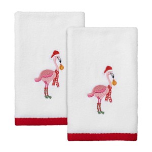 Avanti Linens Flamingo Jingle 2-Pack Fingertip Towel Set - 1 of 3