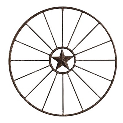 Metal Wagon Wheel Wall Décor (32.5"x32.5")- 3R Studios