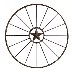 Metal Wagon Wheel Wall Décor (32.5"x32.5")- 3R Studios