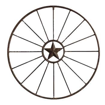 Metal Wagon Wheel Wall Décor (32.5"x32.5")- Storied Home