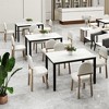 Resenkos Kitchen Table, Dining Table,45 Inch Rectangular Mid Century Dining Table with Faux Marble Tabletop for 4 People-Black & White - 4 of 4