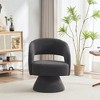 Swivel Accent Chair Armchair, Round Barrel Chair in Fabric for Living Room Bedroom - 3 of 4