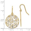Black Bow Jewelry 19mm Two Tone Filigree Circle Dangle Earrings in 14k Gold - 4 of 4