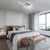 LLHZSY Modern Flush Mount Ceiling Light Fixture 18" Wide 3-Light Curved LED Fixture for Bedroom Kitchen Living Room Home-6000K,Nickel - 3 of 4