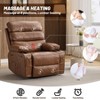 GustoWave Extra Wide Manual Recliner Chair, King Faux Leather Reclining Sofa for Adults with Massage and Heat, Large Lazy Recliner - 2 of 4