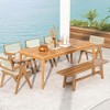Costway 8-Person Outdoor Acacia Wood Dining Table with 1.96" Umbrella Hole Rectangular - 2 of 4