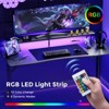 GTRACING 55 Inch Gaming Desk with LED Lights & Power Outlet, Computer Gamer Desk with Monitor Stand, Headphone Hook & Mouse Pad - 3 of 4