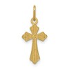 Black Bow Jewelry 14k Yellow Gold Small Fleur de Lis Cross Charm or Pendant, 9 x 20mm - 3 of 4