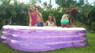 Blue and White Vinyl Square Family Pool