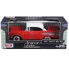 1957 Chevrolet Bel Air Red with White Top 1/24 Diecast Model Car by Motormax - 3 of 3