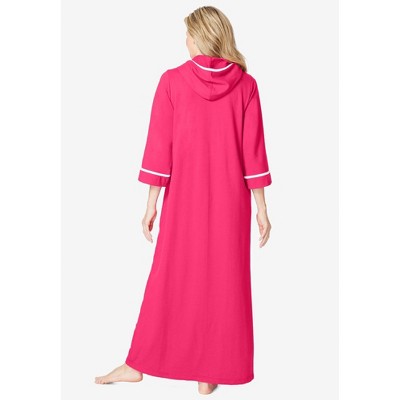 Heather Grey Long Hooded Cotton Blend French Terry Robe