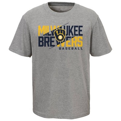 KLEW MLB Men's Milwaukee Brewers Cotton Poly Pocket Logo Tee T