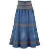 Collections Etc Tiered A-Line Denim Boho Prairie Skirt - 3 of 4