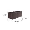 HomeRoots 32" X 16" Dark Brown Heavy Duty Plastic Rectangular Self Watering Planter Box - 3 of 4