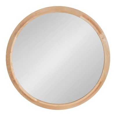 Uldrich Natural Brown 27'' Round Wood Decorative Wall Mirror