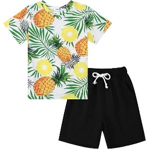 Toddler Boys Set Print Short Sleeve T-Shirt and Shorts Outfit Summer Set Clothing Sets 3-12T - 1 of 4