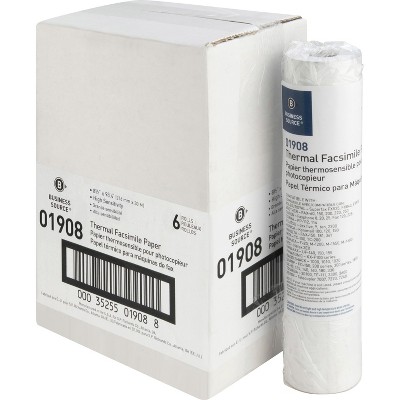 Business Source Fax Paper 1/2" Core "H" Sensitivity 8-1/2"x98' WE 01908
