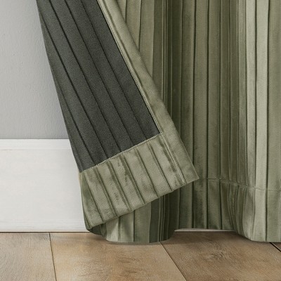 Sage Green Extra Long Velvet Blackout Grommet Curtain Panel