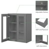 LOVMOR 24"W*12"D*30"H Plywood Kitchen Wall Cabinet without Glass in Shaker Grey - 3 of 4