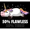 Girl's Design By Humans 50% Flawless 50% Lazy Cute Unicorn Gift By EduEly T-Shirt - 2 of 3