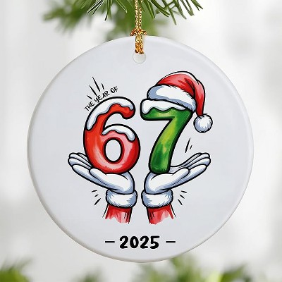 Lomsoe Santa Says 67 Gifts Christmas Ornament 2025 for Women Men Friends Six Seven Ornaments Gifts for Christmas Tree Christmas Decor Christmas Gift