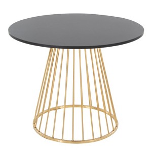 Sapphtopaz Round Dining Table Cage Like Metal Base Kitchen Table Contemporary Dining Table MDF Tabletop for Dining Room, Small Spaces - 1 of 4
