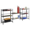 Breighton Home 32.5" Xtra Storage 3 Tier Wide Folding Metal Shelves with Set of 2 Deluxe Extension Shelves in Black - 3 of 4
