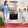 Chrismas Rug for Kitchen Livine Room Bedroom Christmas Printed Non Slip Washable Xmas Rug Low Pile Stain Resistant Area Rug Red 17x29 in and 17x47 in - 3 of 4