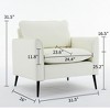 VASIP Nordic Retro Cat Paw Sofa Chair, Leather Upholstered Single Seater(1PC), Light Luxury Accent Chair for Living Room, Bedroom,Cream White - 2 of 4