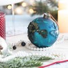 TopComfy Decorative Object Glass Christmas Ball Ornaments Glitter Painted Set for Holiday Decor, Blue, 3.9"*3.9"*3.9" - 4 of 4